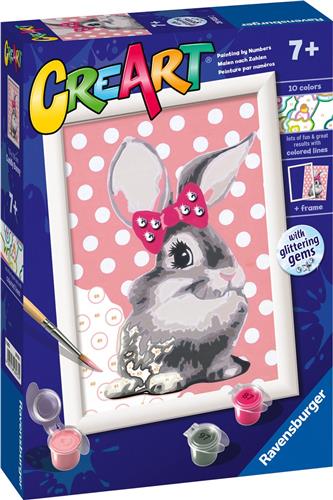 Ravensburger CreArt Konijn met glitter - Schilderen op nummer voor kinderen