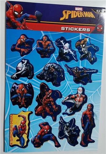 Marvel spiderman stickers - 6 vel - stickerblok - 6 vellen met sticker - superheld spider-man
