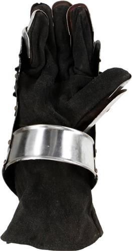 Ridderhandschoenen middeleeuws replica LARP staal zilverkleurig