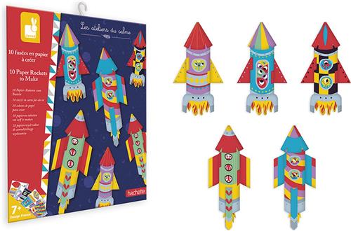 Janod Les Ateliers Du Calme - Maak 10 Raketten - Inclusief Lanceerstation - Volg De Instructies, Vouw En Leer Hoe Je De 2 Mogelijke Raketmodellen Maakt - Geschikt Vanaf 7 Jaar