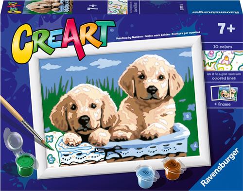 Ravensburger CreArt Cute Puppies - Schilderen op nummer voor kinderen