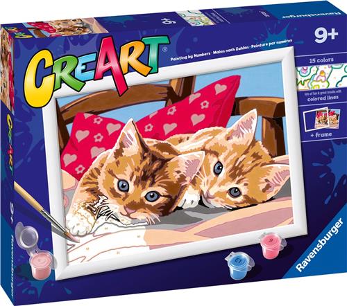 Ravensburger CreArt Two Cuddly Cats - Schilderen op nummer voor kinderen