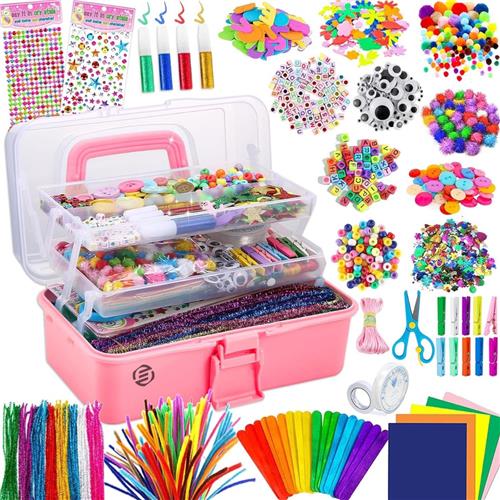 Equivera Knutselkoffer - Knutselkoffer - Knutselset - Knutselpakket - Knutselen - Knutselen voor Kinderen - Knutselpakket voor Kinderen