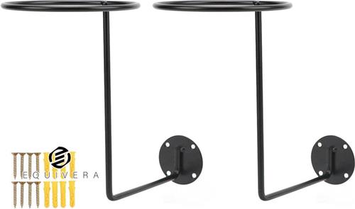 Equivera Helmhouder aan de muur gemonteerd - Fietshelmhouder zwart - Kleerhanger voor motorhelmen - Baseball- en basketbalhelmen (6 stuks)
