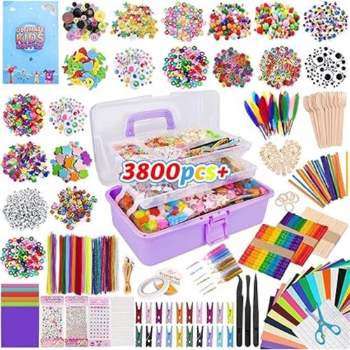 Equivera Knutselkoffer - Knutselkoffer - Knutselset - Knutselpakket - Knutselen - Knutselen voor Kinderen - Knutselpakket voor Kinderen