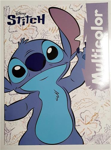 Multicolor kleurboek Stitch - Disney - white wit - paars lila banner - Angel Lilo - 17 kleurplaten - 32 pagina's