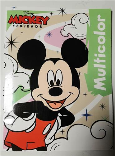 Multicolor kleurboek - Disney Mickey and friends green stars - 17 kleurplaten - mint