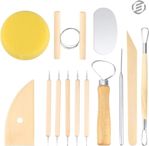 Equivera Pottenbakken Gereedschap - Pottenbakkersgereedschapset - Boetseer Gereedschap - Klei Gereedschap - Boetseer Set - Beeldhouwen - Pottenbakken - Boetseergereedschap - Kleigereedschap - Modelleergereedschap