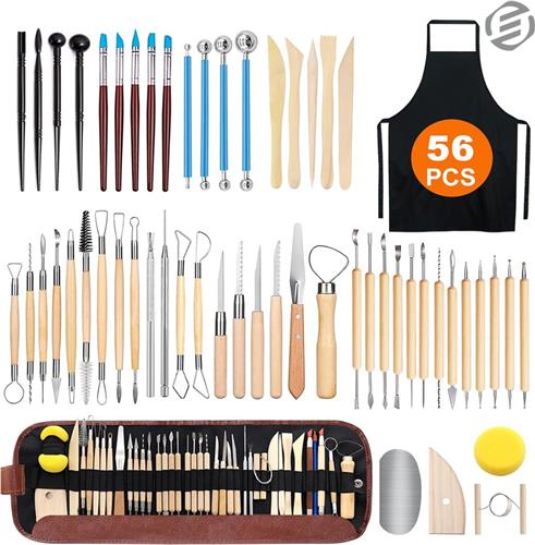 Equivera Pottenbakken Gereedschap - Pottenbakkersgereedschapset - Boetseer Gereedschap - Klei Gereedschap - Boetseer Set - Beeldhouwen - Pottenbakken - Boetseergereedschap - Kleigereedschap - Modelleergereedschap