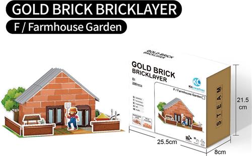 Bouwpakket STEAM DIY Boerenhuisje- Steen- zelf steentjes gieten en bouwen