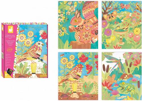 Janod Les Ateliers Du Calme - Gouden Plaatje De Tuin Verven - Knutselset - Verf 4 Afbeeldingen Van Tuinscènes, Vol Rijke, Uitbundige En Levendige Natuur - Geschikt Vanaf 6 Jaar