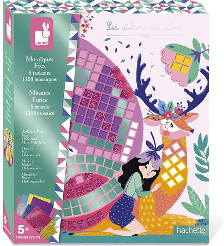 Janod Ateliers du Calme - Mozaïek Sprookjes - Knutselset - Bevat 5 Kaarten En 1100 Foam Mozaïekstukjes - Geschikt Vanaf 5 Jaar