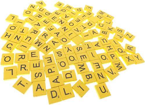 Set van 100 stuks - Bordspel Letters - A tot Z - Geel