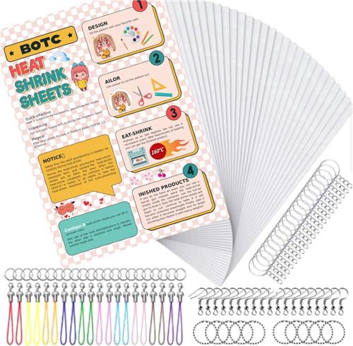 BOTC Krimpfolie set - 70-Delig Inclusief Accessoires - Krimpie Dinkie Pakket - Sieraden en sleutelhangers maken