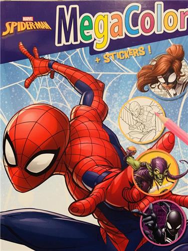 Kleurboek Disney Megacolor Marvel Spiderman kleur- en stickerboek, inclusief stickers