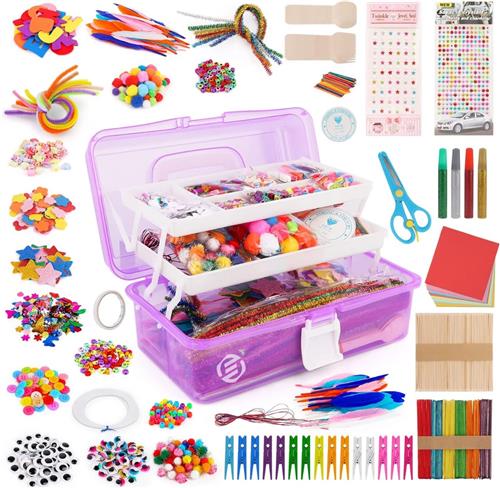 Equivera Knutselkoffer - Knutselkoffer - Knutselset - Knutselpakket - Knutselen - Knutselen voor Kinderen - Knutselpakket voor Kinderen