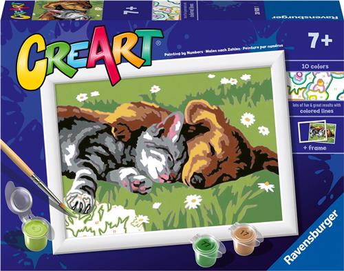 Ravensburger CreArt Sleeping Cats and Dogs - Schilderen op nummer voor kinderen