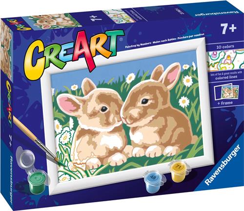 Ravensburger CreArt Fluffy Bunnies - Schilderen op nummer voor kinderen