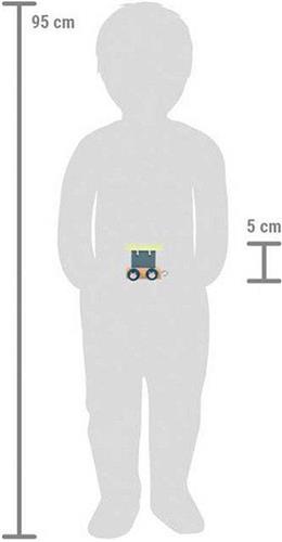 Small Foot - Houten Lettertrein Polar - Wagon Blauw Groen