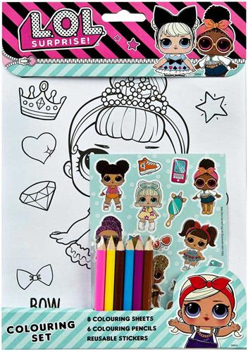 L.O.L. Surprise! OMG Tekenset | Kleurplaten kleurpotloden en stickers | L.O.L. Surprise! speelgoed | Lol surprise | Lol surprise omg | Kleuren | Stickers |Stickervel | Kleurpotloden | Stiften | Tekenset voor kinderen