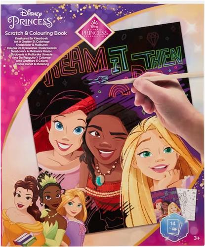 Tover krasblok Disney Princess 14 pagi met kraspen - toverblok