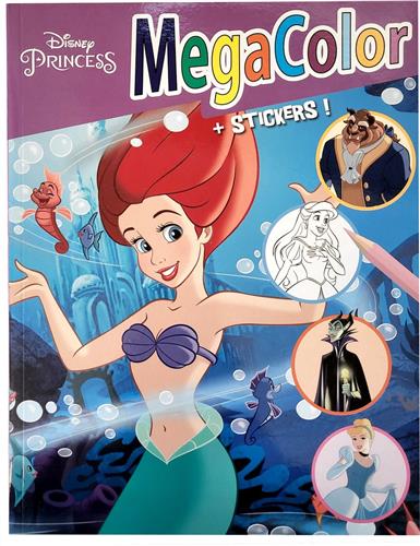 Megacolor - Disney Princess - Extra dik! kleurboek met +/- 120 kleurplaten en 1 stickervel met 25 stickers - disney prinsessen - knutselen - kleuren - tekenen - creatief - verjaardag - kado - cadeau