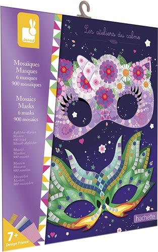 Janod Les Ateliers Du Calme - Mozaïek Maskerset - De Set Bevat 6 Maskers, 900 Stukjes Schuimmozaïek En 6 Elastiekjes - Geschikt Vanaf 7 Jaar