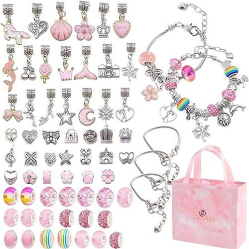 Equivera Armbandjes Maken Set Meisjes - Knutselset Meisjes - Knutselset voor Meisjes - Knutselset Meiden - Sieraden Maken Meisjes - Armbandjes Maken Meisjes - Cadeautip voor uw kind!