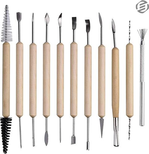 Equivera Pottenbakken Gereedschap - Pottenbakkersgereedschapset - Boetseer Gereedschap - Klei Gereedschap - Boetseer Set - Beeldhouwen - Pottenbakken - Boetseergereedschap - Kleigereedschap - Modelleergereedschap