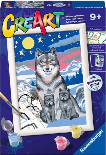 Ravensburger CreArt Wonderful Wolf Family - Schilderen op nummer voor kinderen