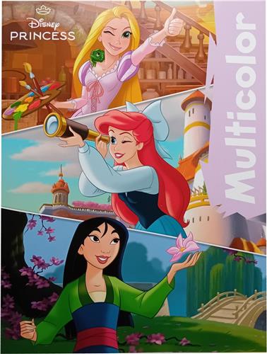Multicolor kleurboek - Disney Princess - rapunzel mulan ariel - prinsessen - 17 kleurplaten