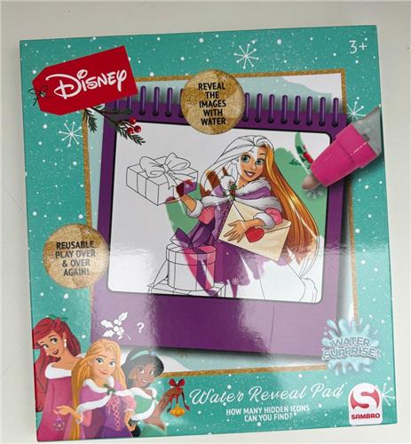 Disney Rapunzel - Water reveal Pad | Water verrassing | Surprise | Herbruikbaar | Magisch Waterkleurblok - Met pen - prinsessen - 4 kleurplaten op dik karton