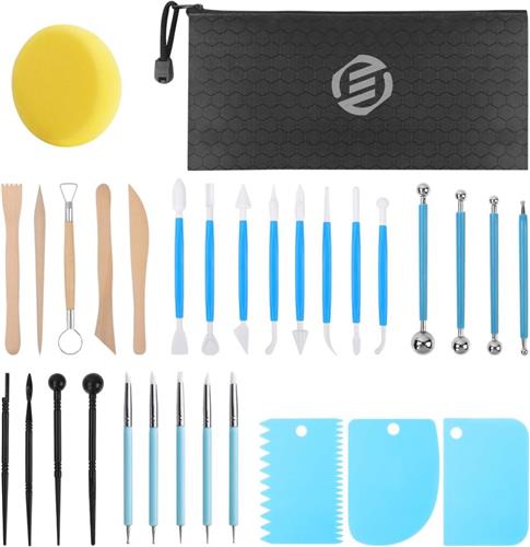 Equivera Pottenbakken Gereedschap - Pottenbakkersgereedschapset - Boetseer Gereedschap - Klei Gereedschap - Boetseer Set - Beeldhouwen - Pottenbakken - Boetseergereedschap - Kleigereedschap - Modelleergereedschap