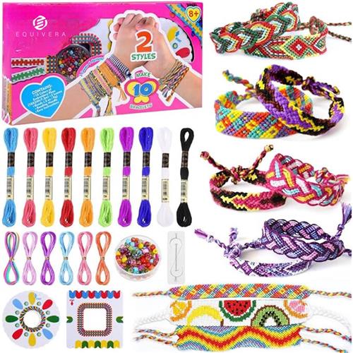 Equivera Armbandjes Maken Set Meisjes - Knutselset Meisjes - Knutselset voor Meisjes - Knutselset Meiden - Sieraden Maken Meisjes - Armbandjes Maken Meisjes - Cadeautip voor uw kind!