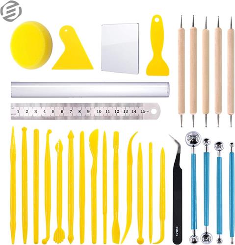 Equivera Pottenbakken Gereedschap - Pottenbakkersgereedschapset - Boetseer Gereedschap - Klei Gereedschap - Boetseer Set - Beeldhouwen - Pottenbakken - Boetseergereedschap - Kleigereedschap - Modelleergereedschap