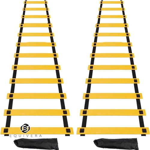Equivera Coördinatieladders 6 m 12 sporten - voetbaltrainingsaccessoires met tas - PP-kunststof trainingsladder - coördinatietraining - WOPPLXY - oefeningen Voetbal Trainingsmateriaal