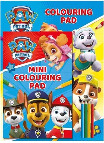 NICKOLODEON - paw patrol tekenset met 2 kleurboeken A4 en A5 formaat met potloden