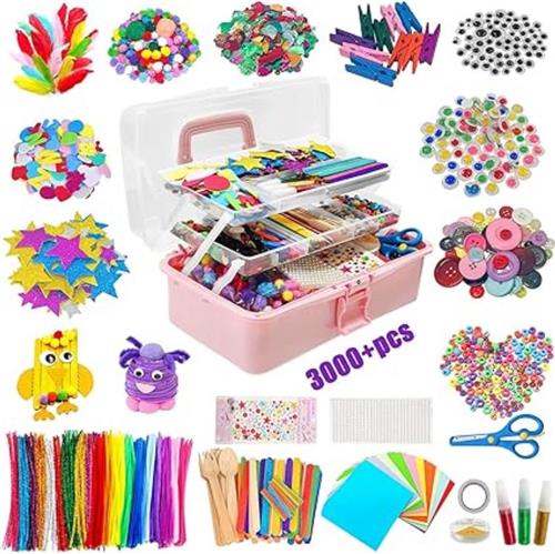 Equivera Knutselkoffer - Knutselkoffer - Knutselset - Knutselpakket - Knutselen - Knutselen voor Kinderen - Knutselpakket voor Kinderen