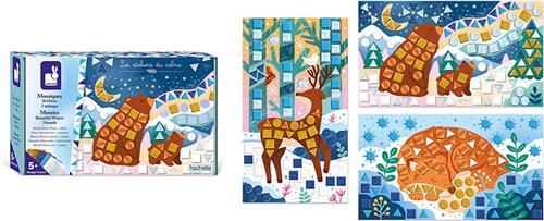 Janod Les Ateliers Du Calme - Beautiful Winter Mozaïek - De Wonderen Van De Winter In Een Mozaïekworkshop - Bevat 3 Schilderijen Om Te Versieren - Geschikt Vanaf 5 Jaar