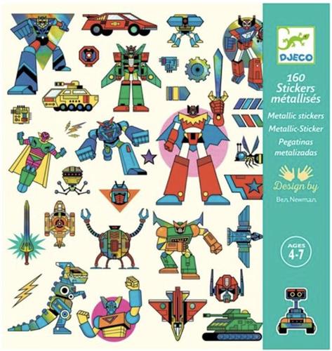 Djeco - Metallic stickers Robots - 160 stuks
