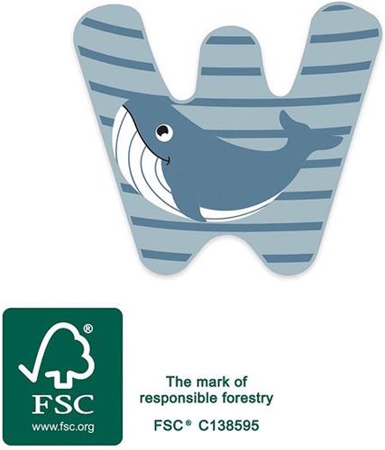 Small Foot - Houten Dieren Kinderletter - W