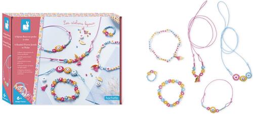 Janod Les Ateliers Bijoux - 6 Bloemenkralen Sieraden Om Te Maken - Knutselset Om 3 Armbanden, 2 Kettingen En 1 ring Te Maken - Geschikt Vanaf 6 Jaar