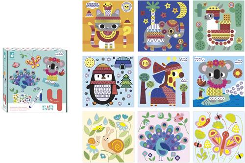 Janod My Arts & Crafts - Knutseldoos Vol Activiteiten - Set Om 9 Prachtig Gekleurde Kunstwerken Te Maken - Geschikt Vanaf 4 Jaar