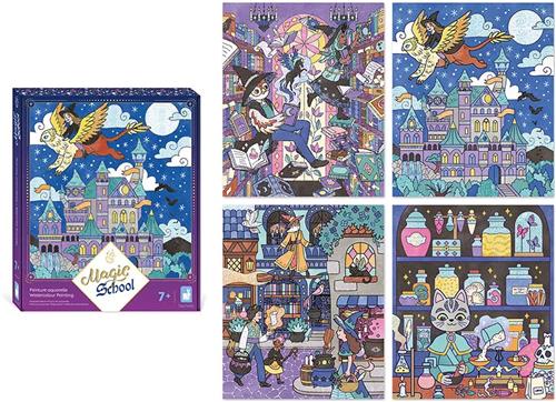 Janod Magic School - Aquarel Schilderen - 4 Zeemeermin Schilderijen Om Te Schilderen Met Waterverf - Geschikt Vanaf 7 Jaar