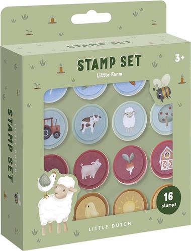 Little Dutch Little Farm stempel set 16 stuks - boerderij - zelfinktende stempels - creatief speelgoed