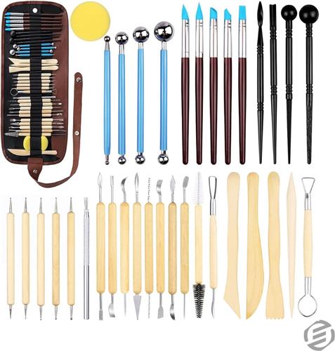 Equivera Pottenbakken Gereedschap - Pottenbakkersgereedschapset - Boetseer Gereedschap - Klei Gereedschap - Boetseer Set - Beeldhouwen - Pottenbakken - Boetseergereedschap - Kleigereedschap - Modelleergereedschap