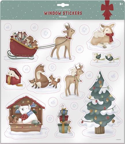 Little Dutch raamstickers kerst - herbruikbaar - statische raamfolie - decoratief - kerst decoratie