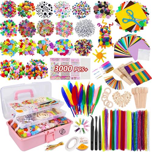 Equivera Knutselkoffer - Knutselkoffer - Knutselset - Knutselpakket - Knutselen - Knutselen voor Kinderen - Knutselpakket voor Kinderen