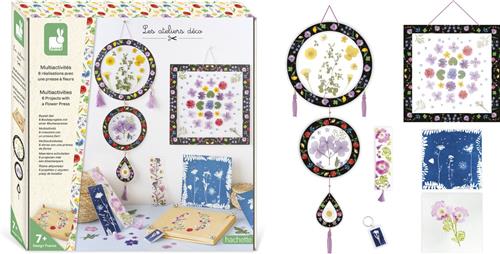 Janod Les Ateliers Deco - 6 Activiteiten Projecten Met Een Bloemenpers - Knutselset - 6 Prachtige Creaties Maken Van Gedroogde bloemen - Geschikt Vanaf 7 Jaar