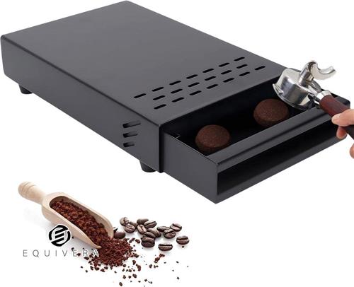 Equivera Koffie Klopbak Roestvrij Staal met Afneembare Lade - Voor Thuis en Kantoor